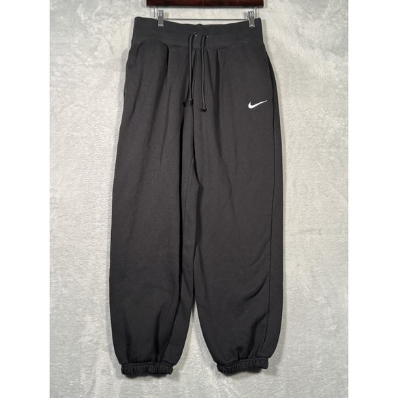 Nike Sweatpants Womens M Black Phoenix Fleece High Waisted Oversized DQ5887-010 - Picture 1 of 9
